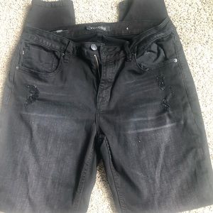 Vigoss jeans, jagger skinny, black distressed, 31